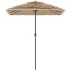 vidaXL Parasol de jardin avec LED et m&acirc;t en acier marron 300x200x250cm