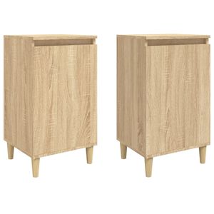 vidaXL Tables de chevet 2pcs ch&ecirc;ne sonoma 40x35x70cm bois d'ing&eacute;nierie