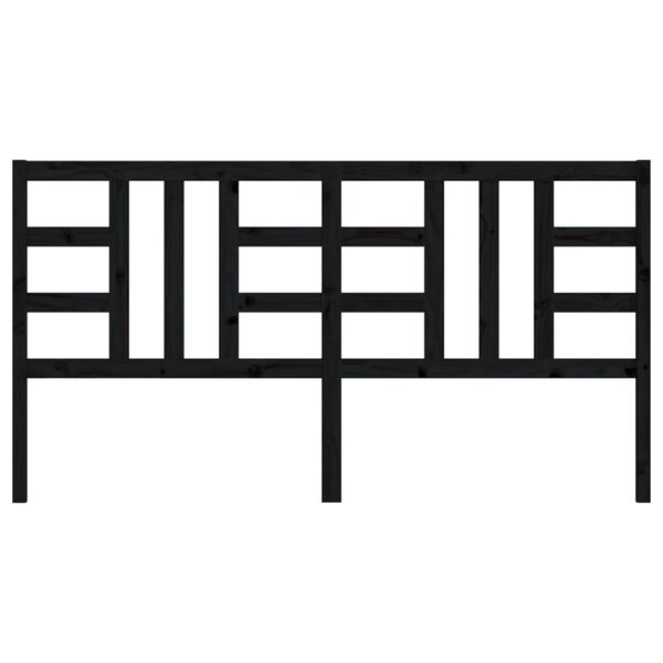 vidaXL T&ecirc;te de lit Noir 206x4x100 cm Bois massif de pin