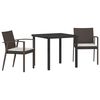 vidaXL Ensemble de salle &agrave; manger pour jardin 3 pc Marron et Noir