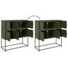 vidaXL Buffet vert olive 100,5x39x107 cm acier