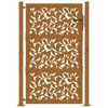 vidaXL Portail de jardin 100x150 cm en acier patin&eacute; avec motif feuille