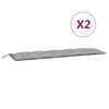 vidaXL Coussins de banc jardin lot de 2 gris 180x50x7 cm tissu Oxford