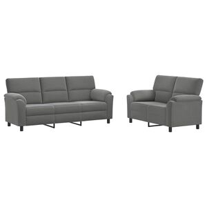 vidaXL Ensemble de Canap&eacute;s 2 pcs Gris fonc&eacute; Velours