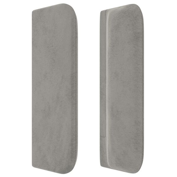 vidaXL Tête de lit avec oreilles Gris clair 103x16x78/88 cm Velours