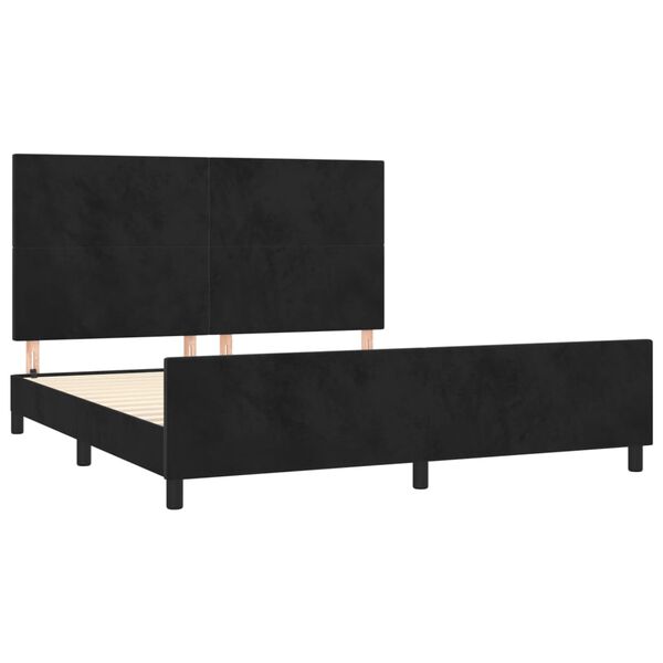 vidaXL Cadre de lit sans matelas noir 160x200 cm velours