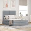 vidaXL Lit avec rangement et matelas Gris clair 140 x 190 cm Polyester