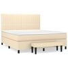 vidaXL Sommier &agrave; lattes de lit avec matelas Cr&egrave;me 180x200 cm Tissu