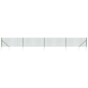 vidaXL Cl&ocirc;ture en treillis m&eacute;tallique et piquet d'ancrage vert 1,1x10m