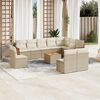 vidaXL Salon de jardin 11 pcs avec coussins beige r&eacute;sine tress&eacute;e
