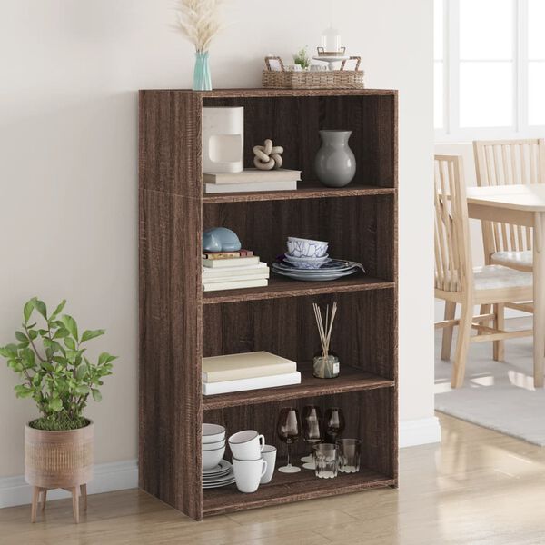 vidaXL Buffet haut ch&ecirc;ne marron 70x41x124 cm bois d'ing&eacute;nierie
