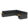 vidaXL Patio Sofa Set 10 place Black