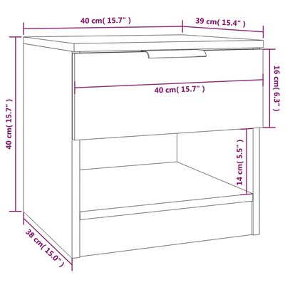 vidaXL Tables de chevet 2 pcs Blanc Bois d'ingénierie