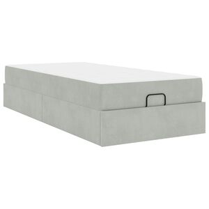vidaXL Cadre de lit avec matelas 2 pi&egrave;ces Gris clair Velours
