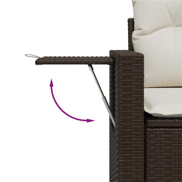 vidaXL Salon de jardin avec coussins 9 pcs marron r&eacute;sine tress&eacute;e