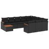 vidaXL Salon de jardin 11 pcs avec coussins noir r&eacute;sine tress&eacute;e