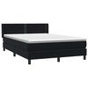 vidaXL Sommier &agrave; lattes de lit avec matelas noir 140x210 cm velours