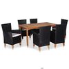 vidaXL Ensemble &agrave; manger d'ext&eacute;rieur 7 pcs R&eacute;sine tress&eacute;e Noir marron