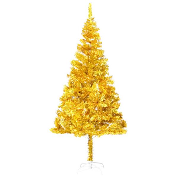 vidaXL Arbre de No&euml;l artificiel pr&eacute;-&eacute;clair&eacute; et boules dor&eacute; 180 cm PET