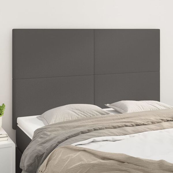 vidaXL T&ecirc;te de lit Gris 144x5x118/128 cm Similicuir