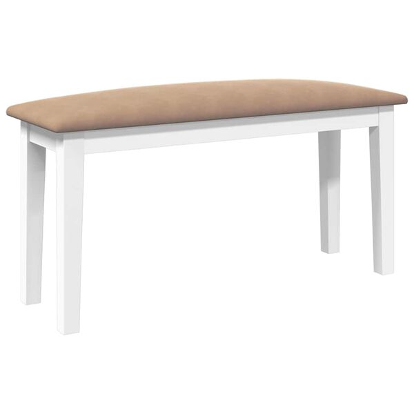 vidaXL Banc 90 cm blanc bois massif caoutchouc
