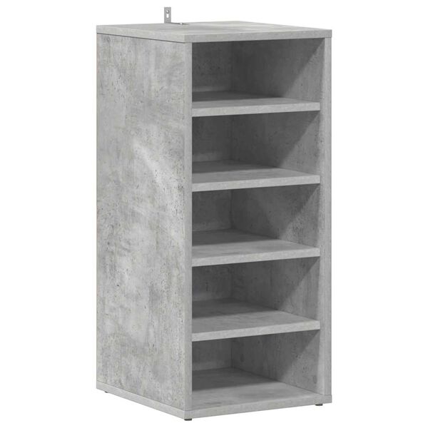 vidaXL Armoire &agrave; chaussures Gris b&eacute;ton 31,5x35x70 cm Bois d'ing&eacute;nierie