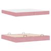 vidaXL Cadre de lit avec matelas avec matelas 2 pcs Rose Velours