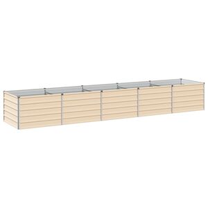 vidaXL Jardin sur&eacute;lev&eacute; Ivoire 400 x 80 x 55 cm Acier galvanis&eacute;