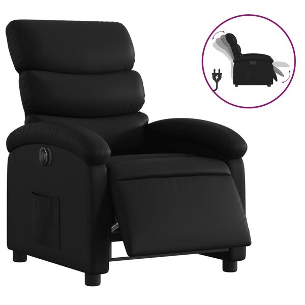 vidaXL Fauteuil inclinable &eacute;lectrique Noir Similicuir