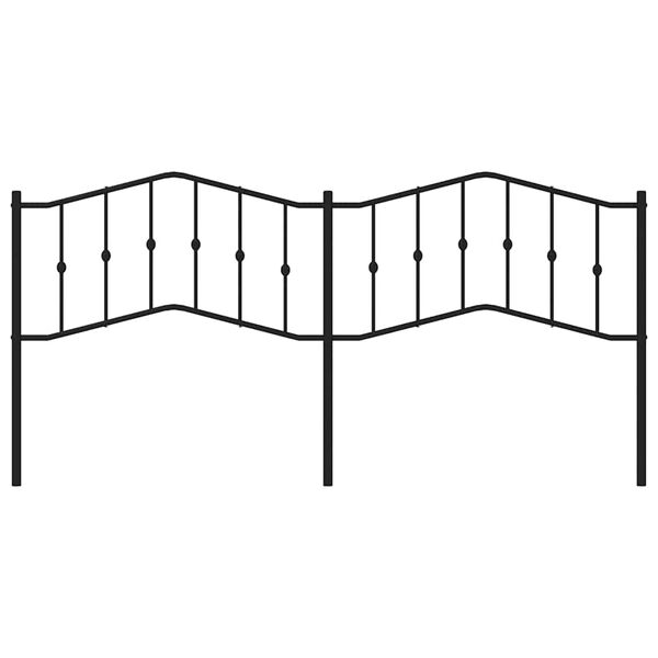 vidaXL T&ecirc;te de lit de remplacement m&eacute;tal noir 193 cm