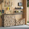 vidaXL Portant de bois de chauffage noir 100x30x209 cm acier