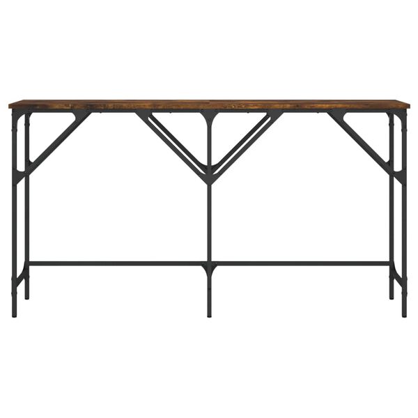 vidaXL Table console ch&ecirc;ne fum&eacute; 140x29x75 cm bois d'ing&eacute;nierie