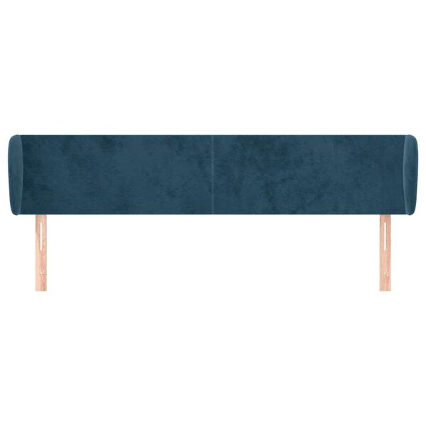 vidaXL T&ecirc;te de lit avec oreilles Bleu fonc&eacute; 203x23x78/88 cm Velours