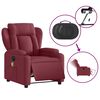 vidaXL Fauteuil de massage inclinable électrique Rouge bordeaux Tissu