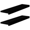 vidaXL Appuis de fen&ecirc;tre 2 pcs brun-noir bois de ch&ecirc;ne massif