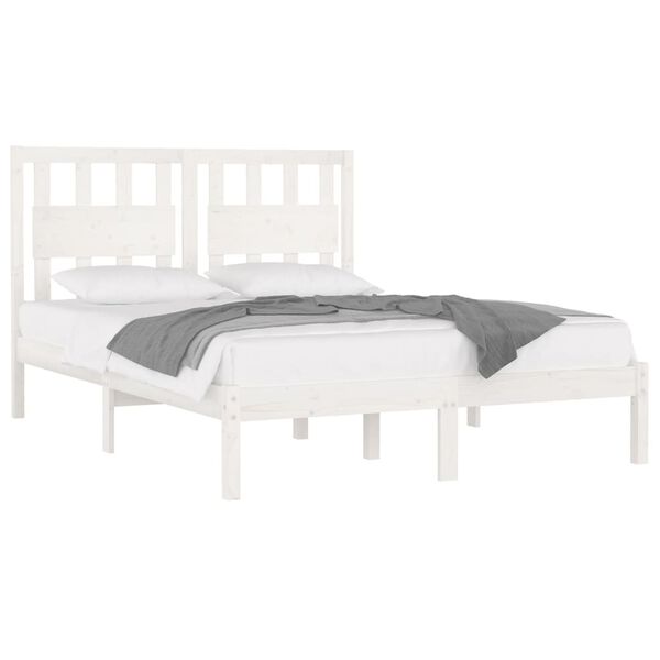 vidaXL Cadre de lit sans matelas blanc bois massif 120x200 cm