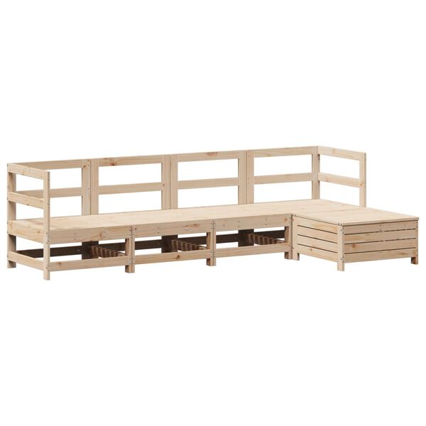 vidaXL Salon de jardin 5 pcs bois de pin massif