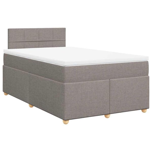 vidaXL Sommier à lattes de lit avec matelas taupe 120x190 cm tissu