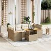 vidaXL Salon de jardin avec coussins 7 pcs beige r&eacute;sine tress&eacute;e