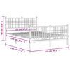vidaXL Cadre de lit m&eacute;tal sans matelas avec pied de lit noir 120x190cm