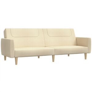 vidaXL Canap&eacute;-lit &agrave; 2 places cr&egrave;me tissu