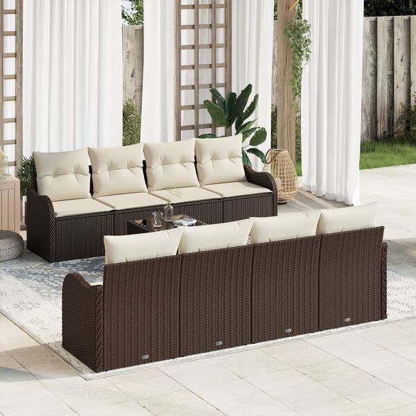 vidaXL Ensemble de canap&eacute; de jardin Marron 55 x 55 x 37 cm polyrotin