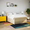 vidaXL Sommier &agrave; lattes de lit avec matelas Cr&egrave;me 200x200 cm Tissu