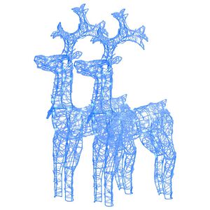 vidaXL D&eacute;corations de No&euml;l de renne 2 pcs 60x16x100 cm Acrylique