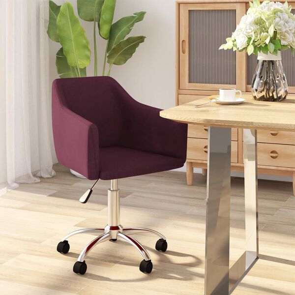 vidaXL Chaise pivotante de salle &agrave; manger Violet Tissu