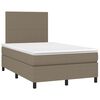 vidaXL Sommier &agrave; lattes de lit avec matelas taupe 120x190 cm tissu