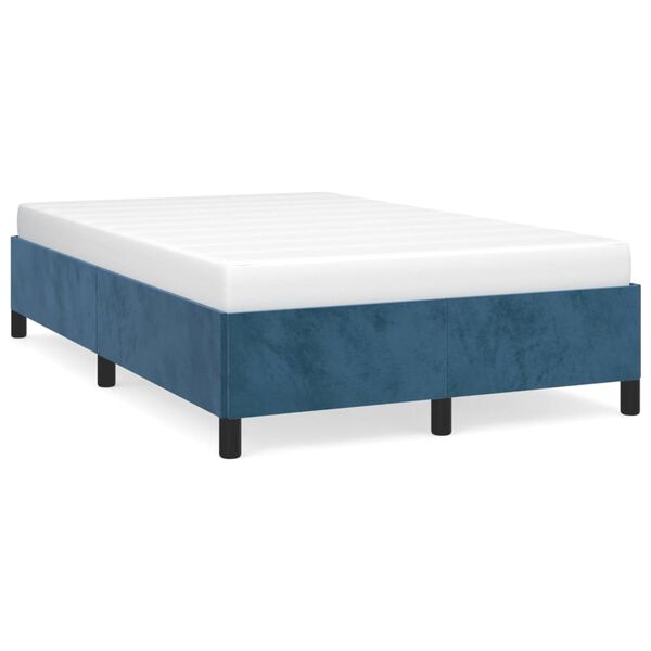 vidaXL Cadre de lit sans matelas bleu fonc&eacute; 120x200 cm velours