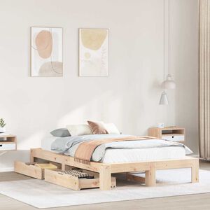 vidaXL Cadre de lit sans matelas 135x190 cm bois de pin massif