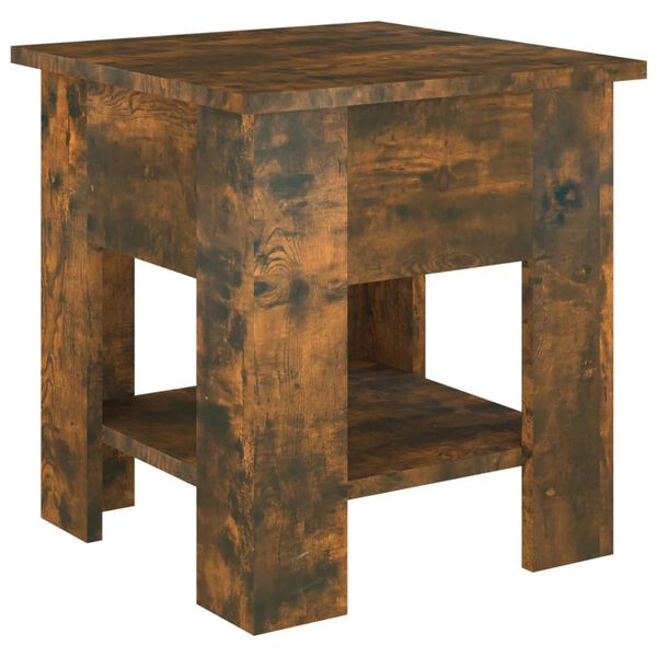 vidaXL Table basse Ch&ecirc;ne fum&eacute; 40x40x42 cm Bois d'ing&eacute;nierie