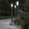 vidaXL Bornes lumineuses avec d&eacute;tecteur lot de 3 110 cm acier inoxydable IP44